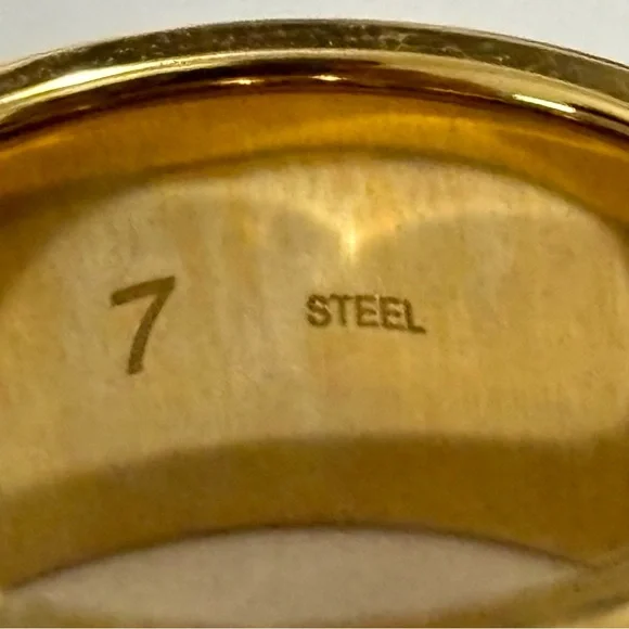 Michael Kors Stainless Steel Gold Plaque Size 7 - Picture 8 of 12